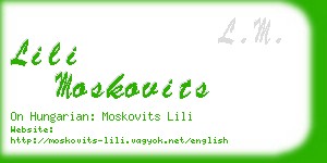 lili moskovits business card